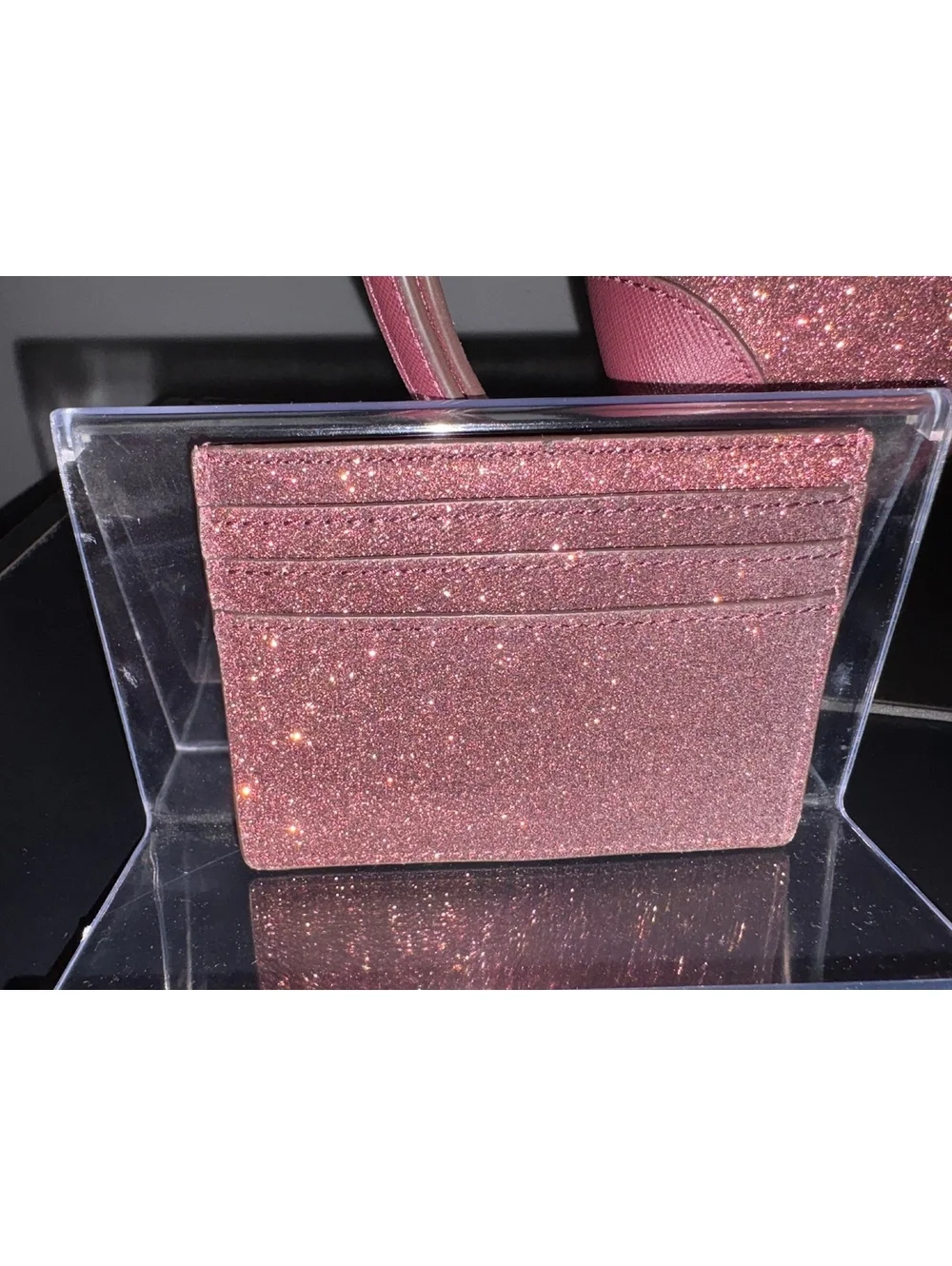 Kate Spade Shimmy Glitter Satchel Bag & Matching Card Holder